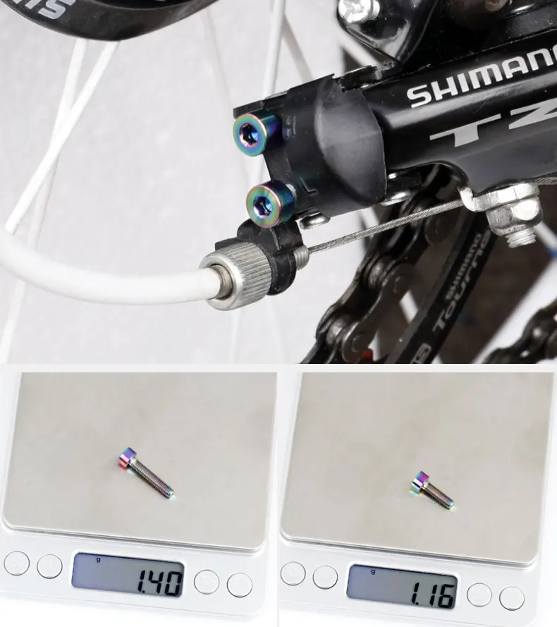 Deemount Ti TC4 болты M4* 13,5 M4* 20 с шестигранной головкой для крепления кабеля переключения передач для велосипеда MTB дорожный велосипед запчасти переключатель кабель титановые винты