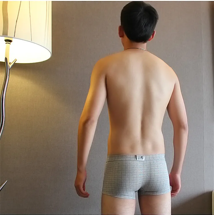 Трусы-боксеры хлопковые в клетку из лайкры 3 шт./лот | Мужская одежда