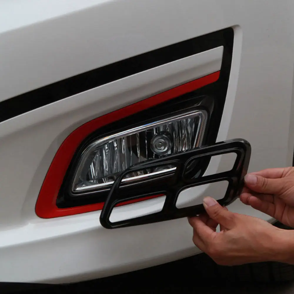 

BBQ@FUKA New Car Styling Exterior Cover Fit For 2014-2015 K5 Optima Kia Piano Black Front Fog Lamp Light Vent Bezel Cover Trim