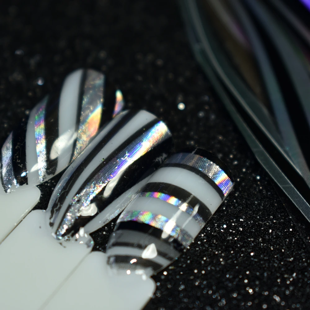 1 рулон лака для дизайна ногтей 100x4 см пленка переноса клея на кончики черная