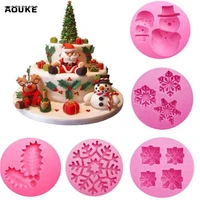 christmas series silicone molds snowman snowflake mould diy xmas cake decoration chocolate pastry mould jello gift baking tools