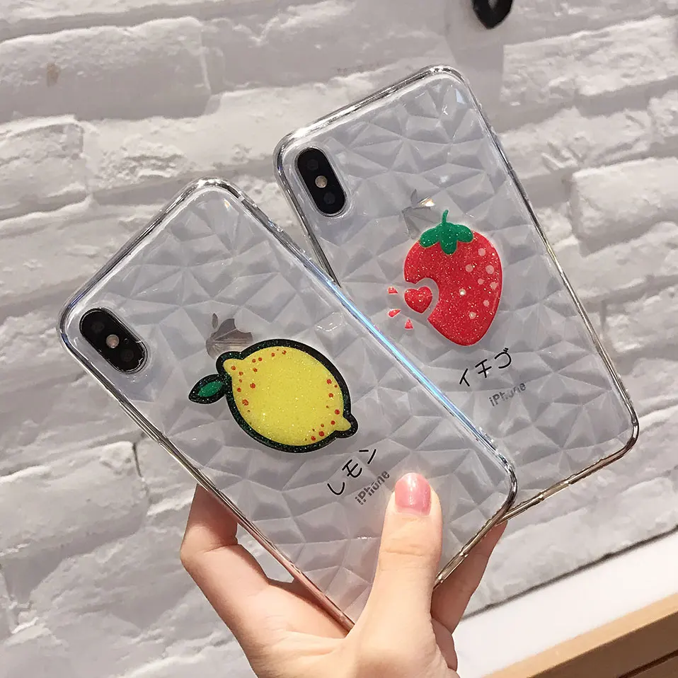 Геометрическая алмаз назад случаи для iPhone 6 6S X 7 8 плюс Капа чехол Чехол прозрачный