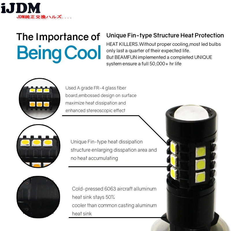 iJDM 6000K White 15-SMD-3030 Powered by LED H8 H11 H9 Bulbs For Fog Lights or Daytime Running led Amber Yellow | Автомобили и