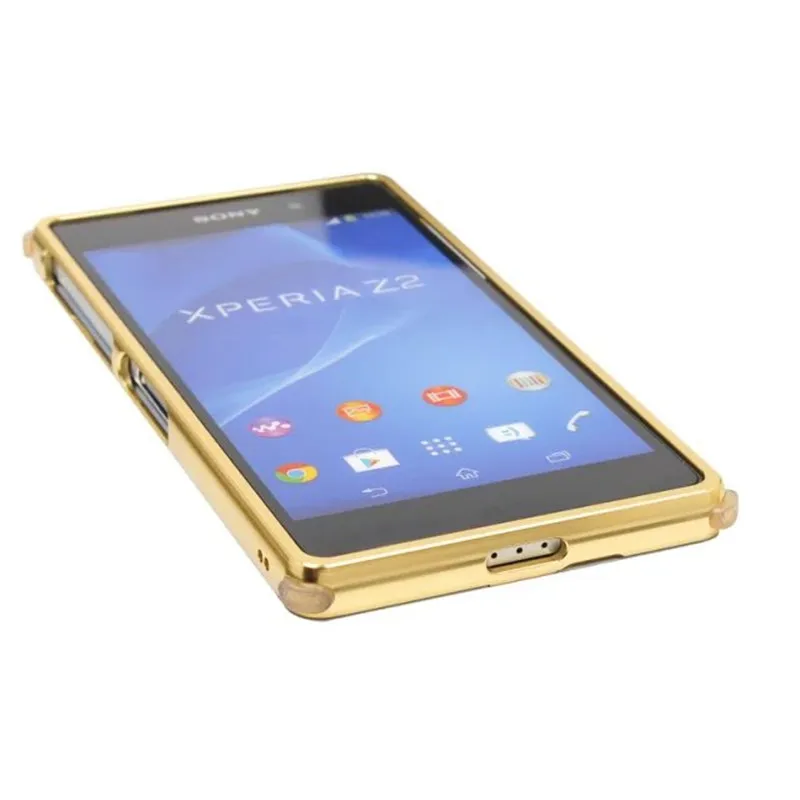 For Sony Xperia Z2 Z 2 Case Metal Frame with Brushed Back Cover Hard Phone for D6502 D6503 D6543 L50 L50w |
