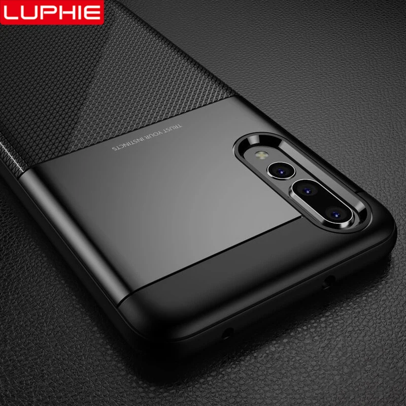 LUPHIE Shockproof Case For Huawei P20 Pro Lite Armor Cases Soft TPU Cover Business Silicone |