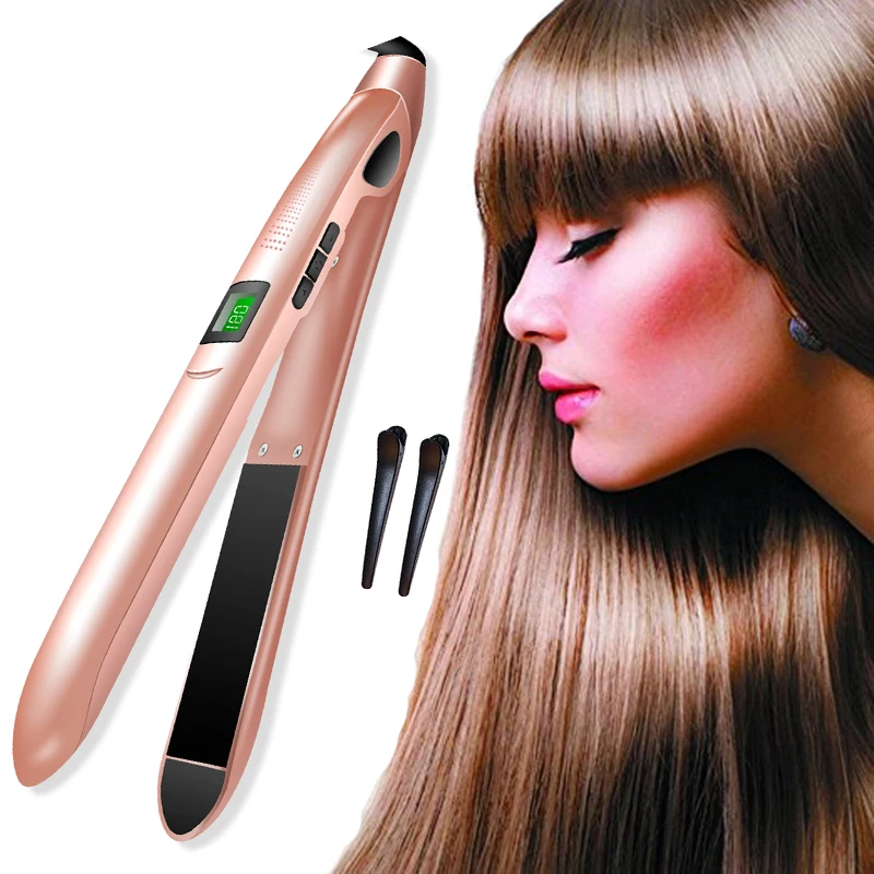 

Flat Iron Electric Hair Straightener Hot Comb Ceramic Fair Straightening Irons Curler 2 in 1 Hair Curling Irons Flat Styling