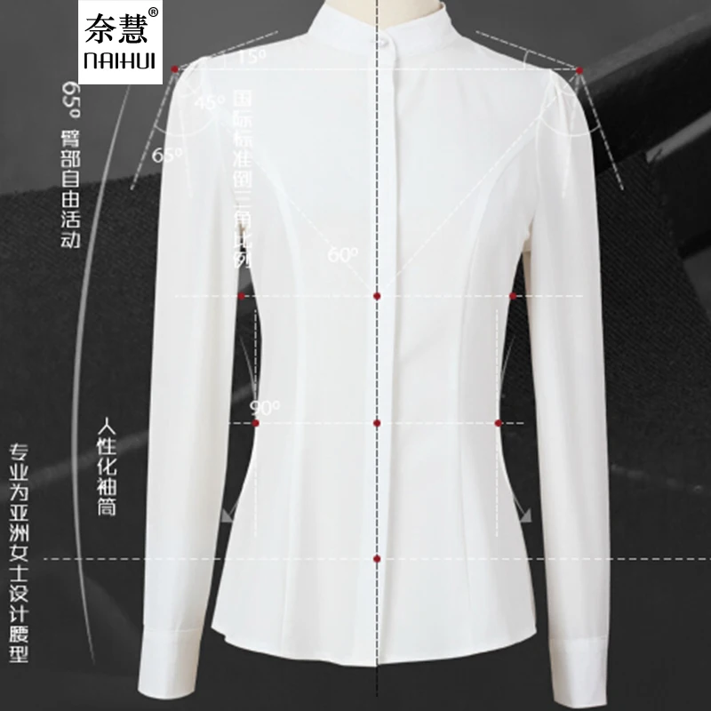 Lenshin Осенняя модная черная рубашка Женская рабочая одежда топы с длинными