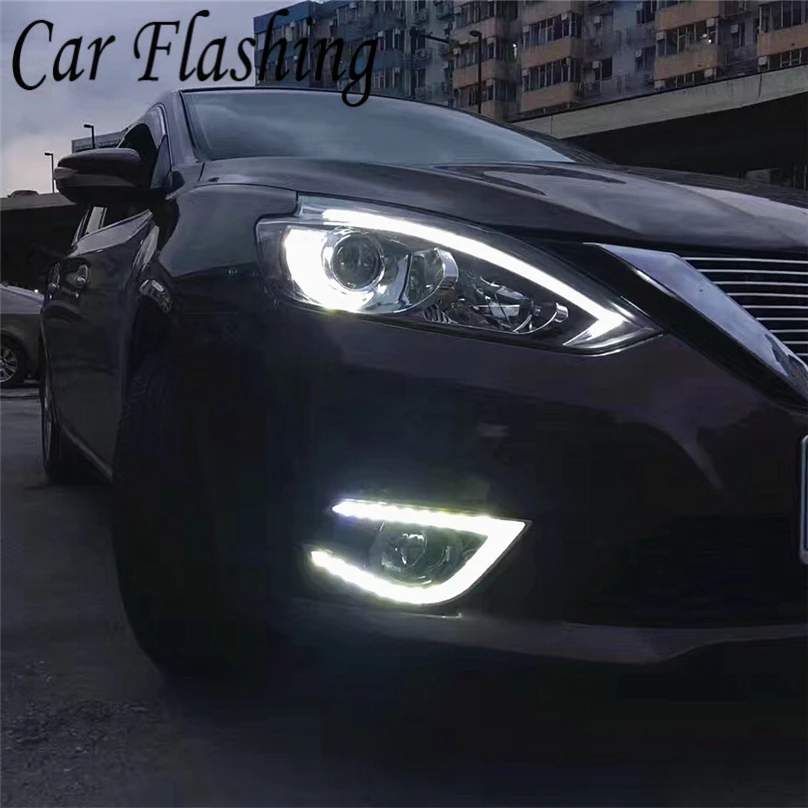 Автомобильные мигающие дневные ходовые огни для Nissan Sentra 2016 2017 светодиодные
