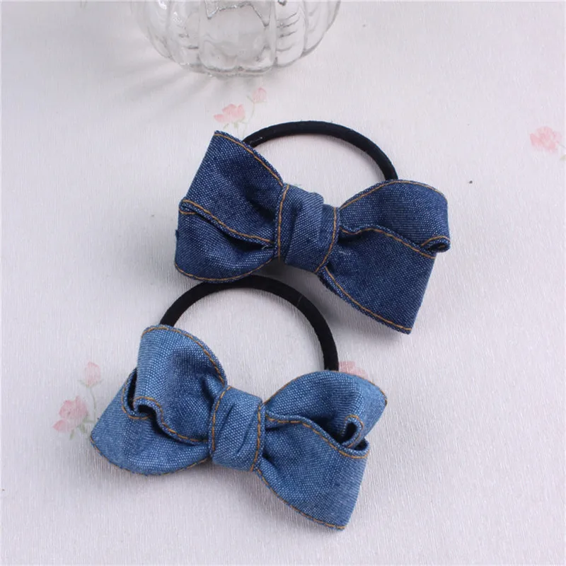 1 шт. Женская повязка на голову для девочек джинсовая с бантом модные детские