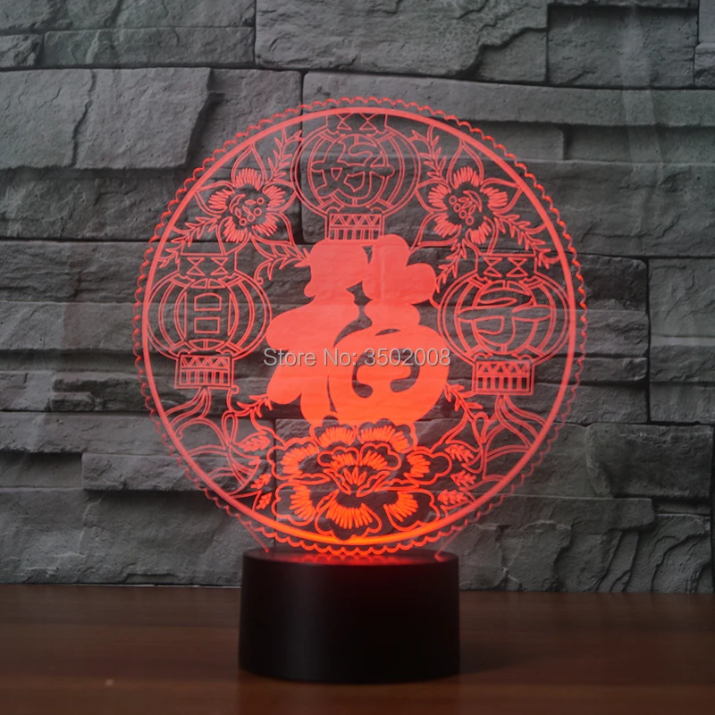 Креативный ночник в китайском стиле 7 меняющихся цветов качестве праздничного