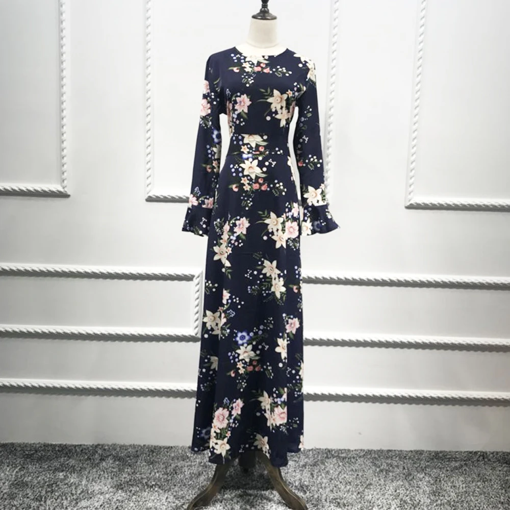 Средний Восток мусульманские женщины мода o образным вырезом длинный рукав