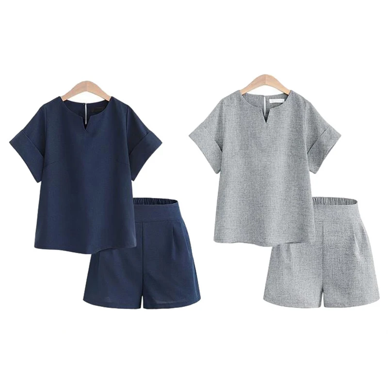 Женская одежда большого размера лето 2020 новые спортивные костюмы из 2 предметов