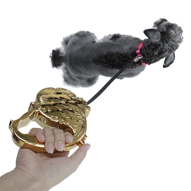 Роскошный автоматический поводок для собак золотого/серебряного цвета