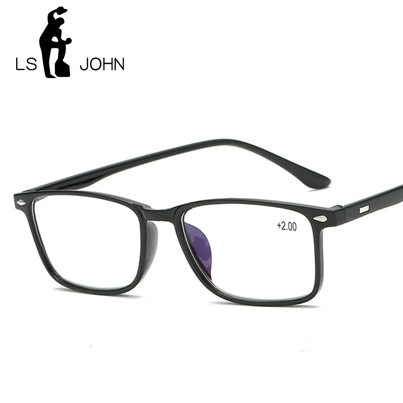 LS JOHN, ультралегкие очки для чтения с защитой от синего излучения для мужчин и женщин, Анти-усталость, очки для дальнозоркости, унисекс