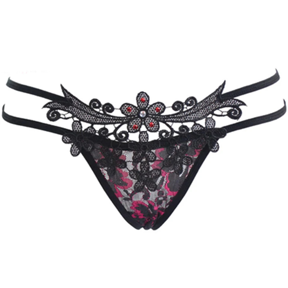Сексуальные стринги стразы женские трусики Эротическое нижнее белье кружевное с