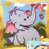 Животные 4 стиля крестиком коврик на подушку DIY ремесло гобелен подушка 42 см на 42 см рукоделие крючком подушка вышивка - Цвет: Красный
