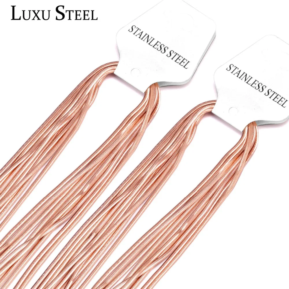 LUXUSTEEL 10 шт./лот цепочка из нержавеющей стали ожерелье розового золота/черного