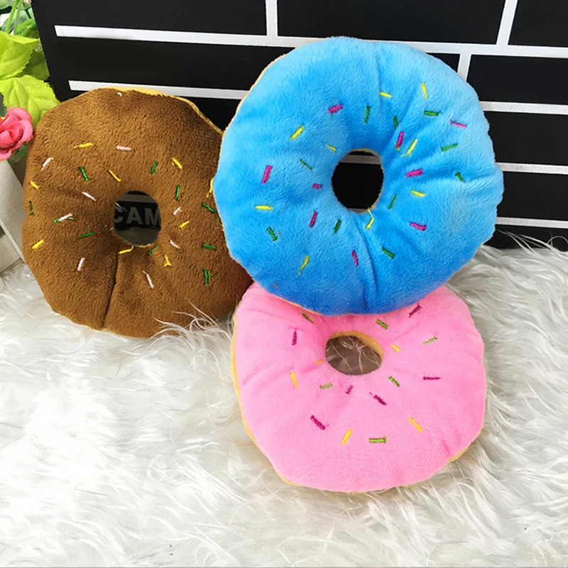 Забавные жевательные игрушки для собак 1 шт. Милые Пончики пищалка щенков кошек