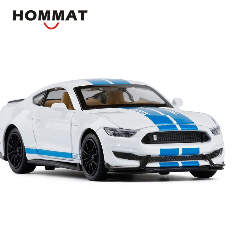 White HOMMAT 1:32 Масштаб Ford Mustang Shelby GT350 Игрушечная модель автомобиля Diecasts& игрушечные транспортные средства сплав металлическая модель автомобиля подарки игрушки для детей - Цвет: White