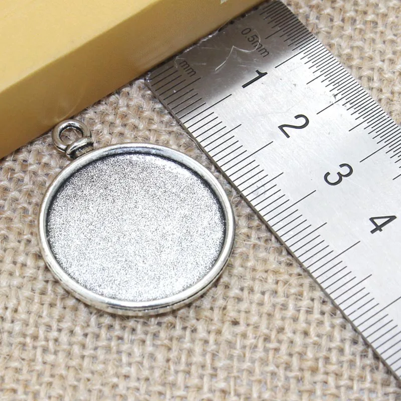 10 шт 25 мм внутренний Размер цинковый сплав часы ожерелье подвеска Камея Кабошон