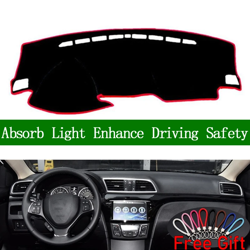 

For SUZUKI Alivio 2015 2016 2017 2018 Dashboard Cover Sun Shade Non-slip Dash Mat Pad Carpet Car Stickers Interior Accessories