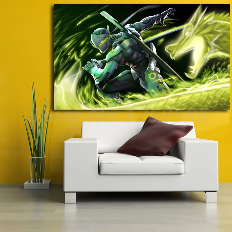 Genji Dragon Overwatchs игра Искусство Холст Картина печать для гостиной домашний декор
