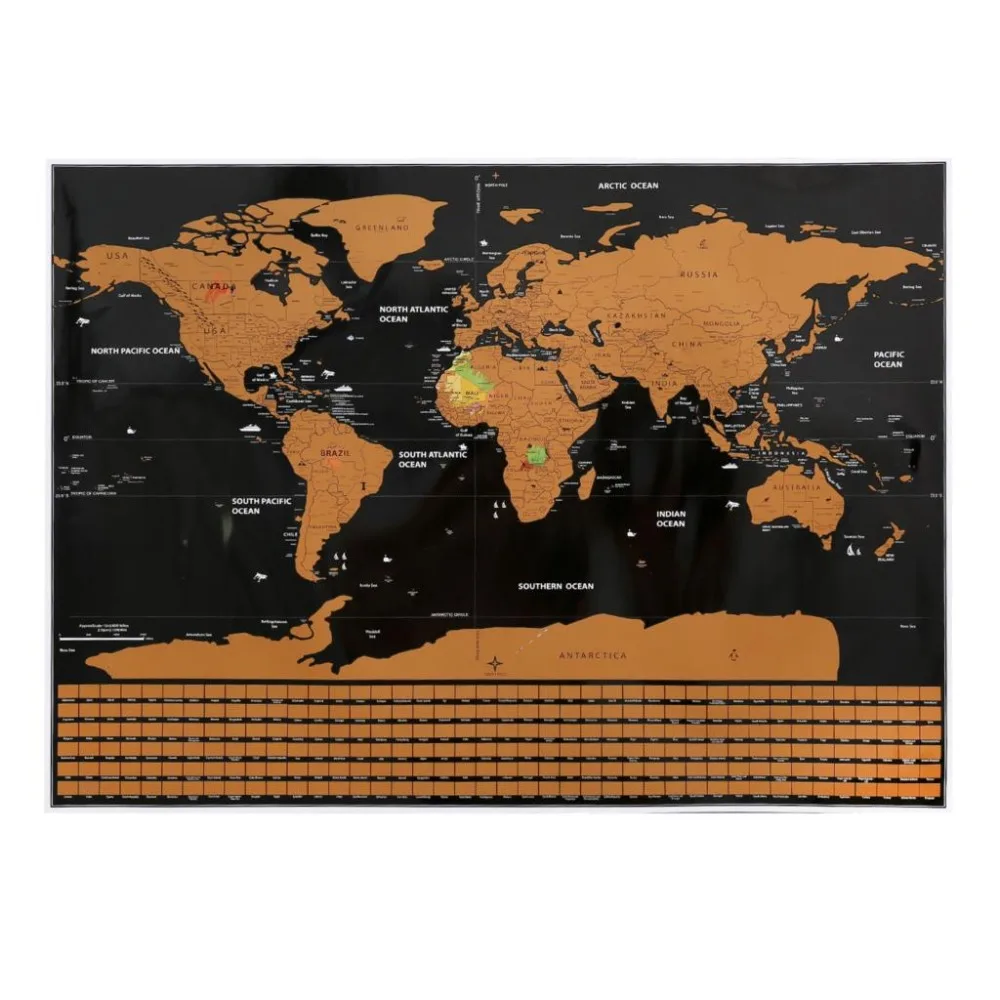Скретч-карта персонализированный флаг мира нарисованная карта мини Сотрите