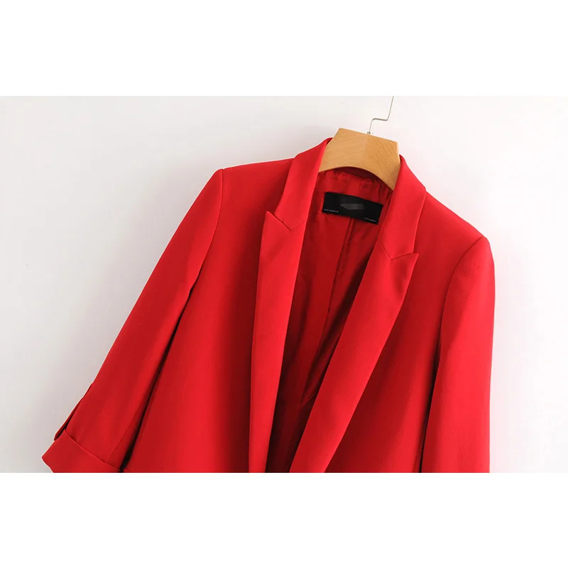 LTD1198216 ELYB New Solid Blazer Women Notched Coat Lady Fashion Long Sleeves OL Patchwork Buttons Slim Vestidos | Женская одежда