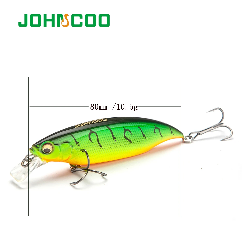 JOHNCOO 1 шт. новая жесткая рыболовная приманка 80 мм 10 5 г плавающая Минноу 3D глаза