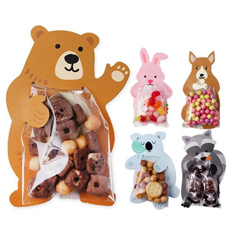 10 шт. мультяшный медведь кролик карточка конфетная упаковка прозрачный