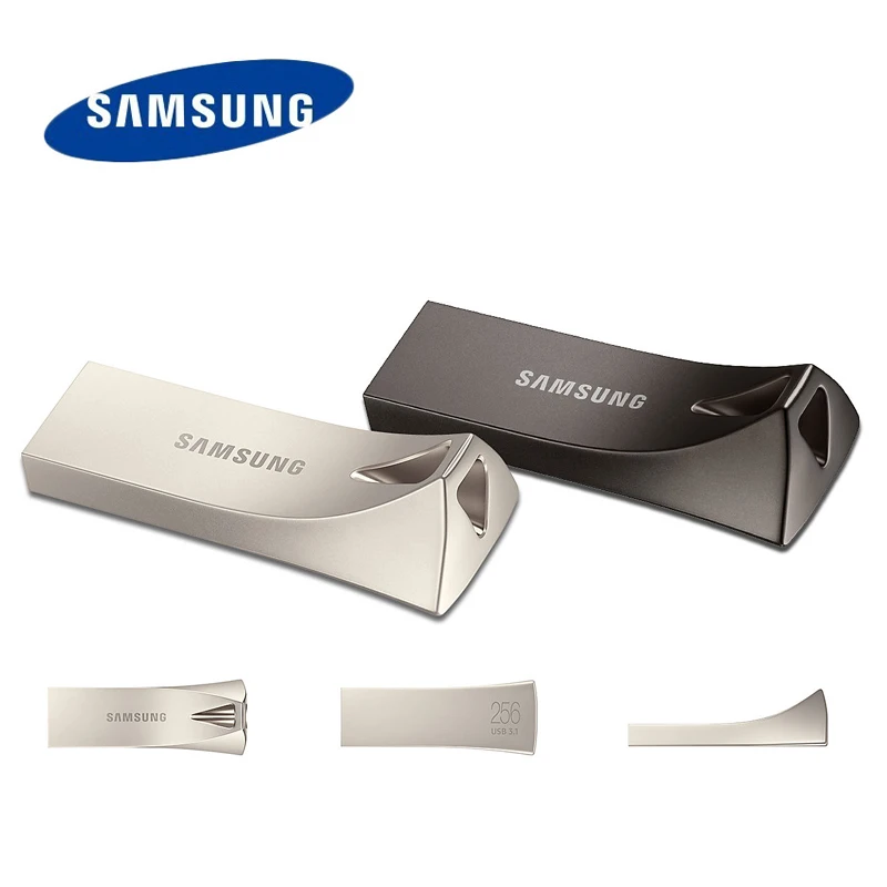 Металлический флеш накопитель SAMSUNG BAR PLUS USB 3 1 32 ГБ 64 128 256 0 до 300 МБ/с./с|USB
