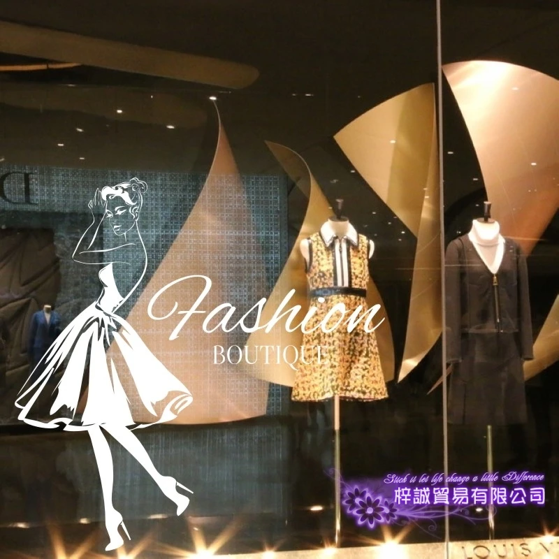 Наклейка на стену для магазина одежды украшение привлекательной девушки высота