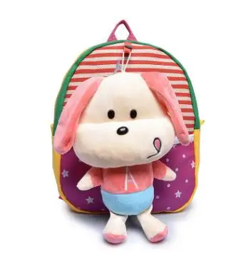 purple dog Plush backpacks toy bear Kids plush bags Dolls&Stuffed Toys Baby kindergarden School Bags children mochila for 2-5years - Цвет: purple dog