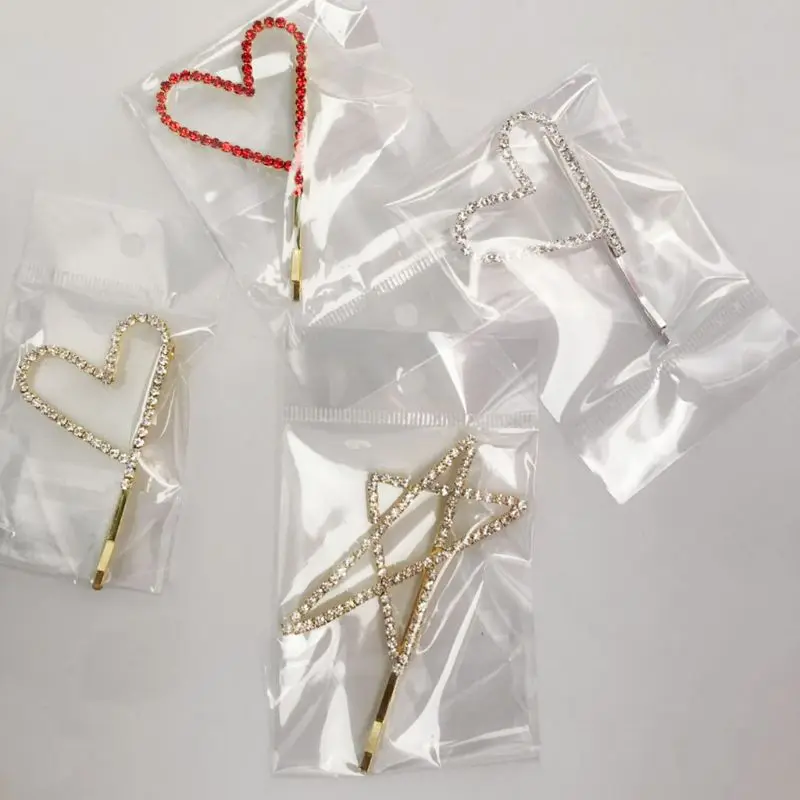 1 PC Hollow Heart Wedding Bridal Star Sign One Word Hairpin Women Glitter Rhinestone Hair Clip Side Bang Decorative Barrette | Украшения и