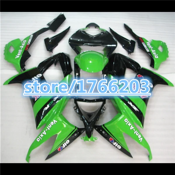 

100%NEW GREEN BLACK Fairings For ZX-10R 2008 2009 2010 ABS Fairings KAWASAKI NINJA ZX10R ZX-10R 08/09/10