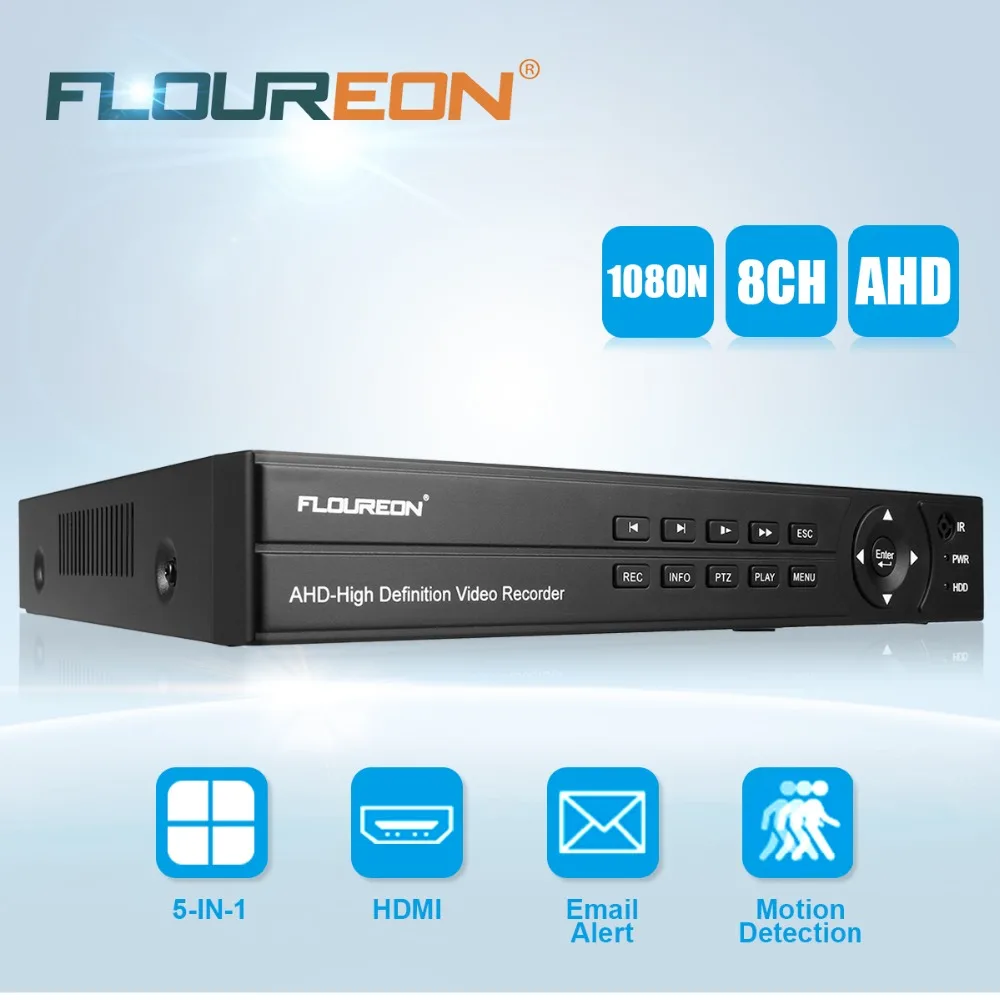 FLOUREON 8CH 1080P 1080N HDMI H.264 AHD dvr CCTV безопасности видео регистратор Облако DVR обнаружения