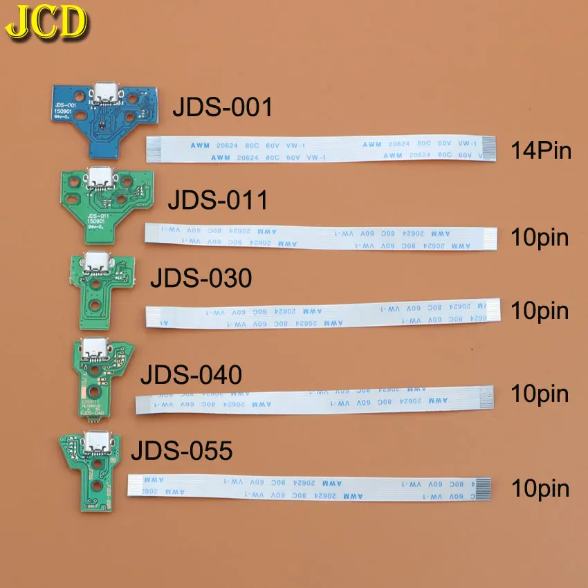 JCD для PS4 контроллер зарядка через usb Порты и разъёмы розетка Зарядное устройство доска с плоский гибкий кабель для JDS-001 JDS-011 JDS-030 JDS-040 JDS-055