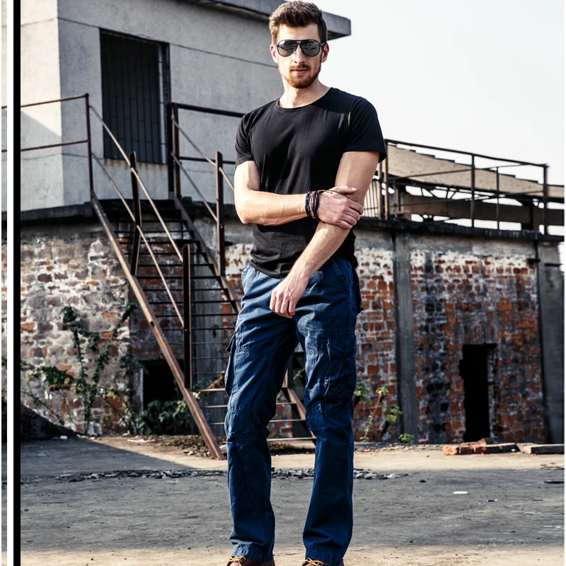 Прямые мужские брюки-карго JPCK01 повседневные хлопковые камуфляжные длинные штаны