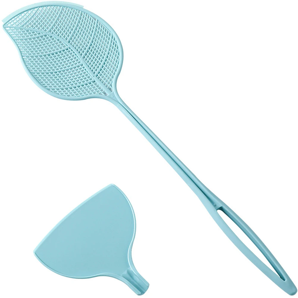 Plastic Fly Swatter Anti Mosquito Durable Pest Control Trap Killer Manual Repellents Long Handle Insect With Dustpan Household