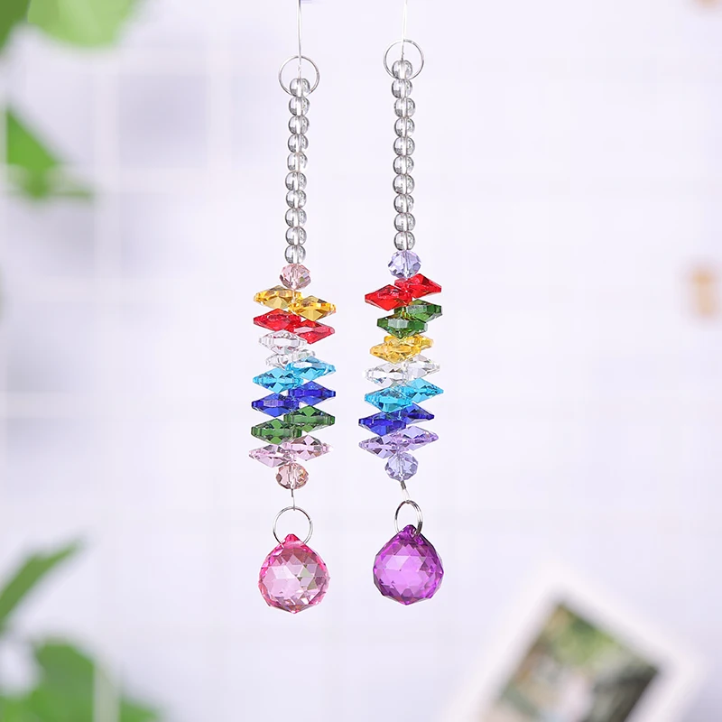 7 шт. Хрустальная витражная Призма в виде чакры подвески по фэн шуй 20 мм|Ловцы снов