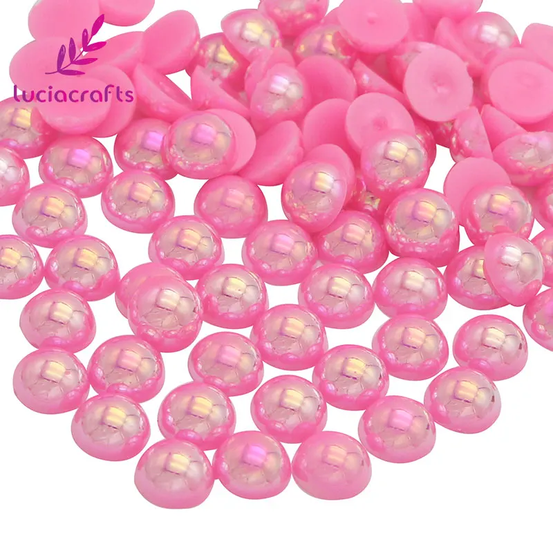 Peach Lucia crafts 8 мм многоцветные полукруглые бусины из АБС-пластика, имитация жемчуга, бисер для рукоделия, 144 шт F0104 - Цвет: Peach