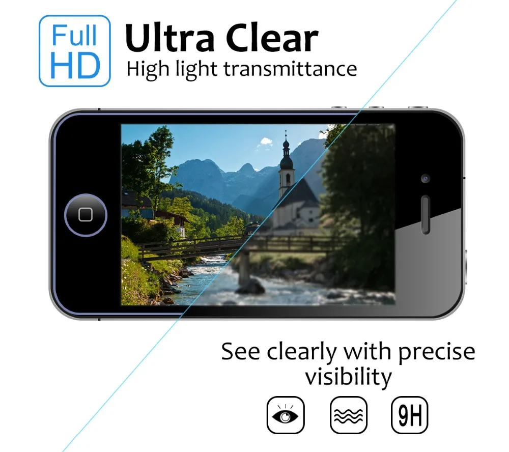 Original Topnow HD Toughened Protective 9H 2.5D Tempered Glass Phone Screen Protector Film For iPhone 4 4s +Cleaning Kit | Мобильные