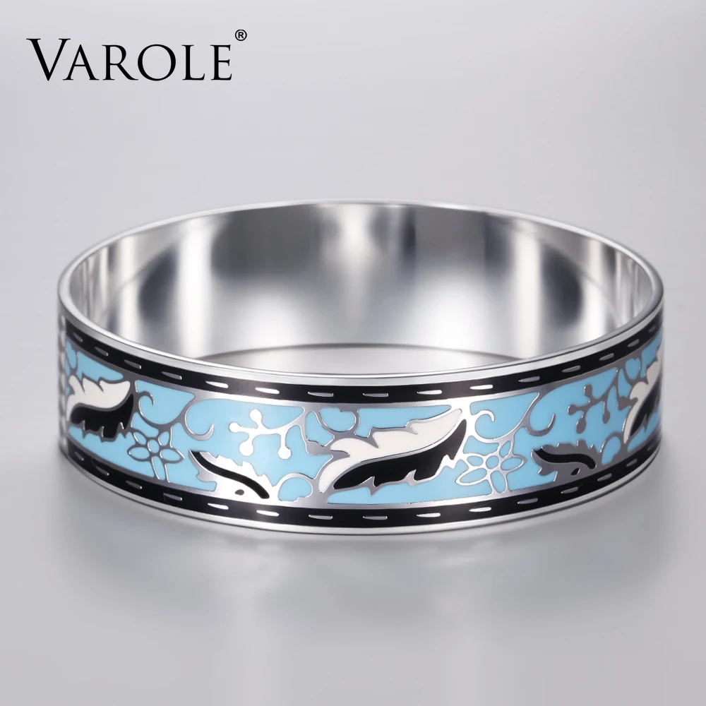 VAROLE 18 мм ширина, эмаль, медные ювелирные браслеты, цветной дизайн, модный узор, браслеты, ювелирные аксессуары, манжета, браслет для женщин