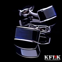 kflk luxury 2020 new shirt cufflinks for mens brand cuff buttons cuff links blue gemelos high quality abotoaduras jewelry