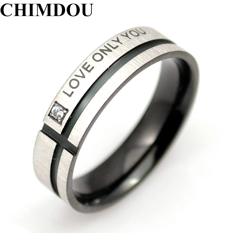 CHIMDOU &quotlove only you&quot Свадебные кольца мужские ювелирные изделия из нержавеющей