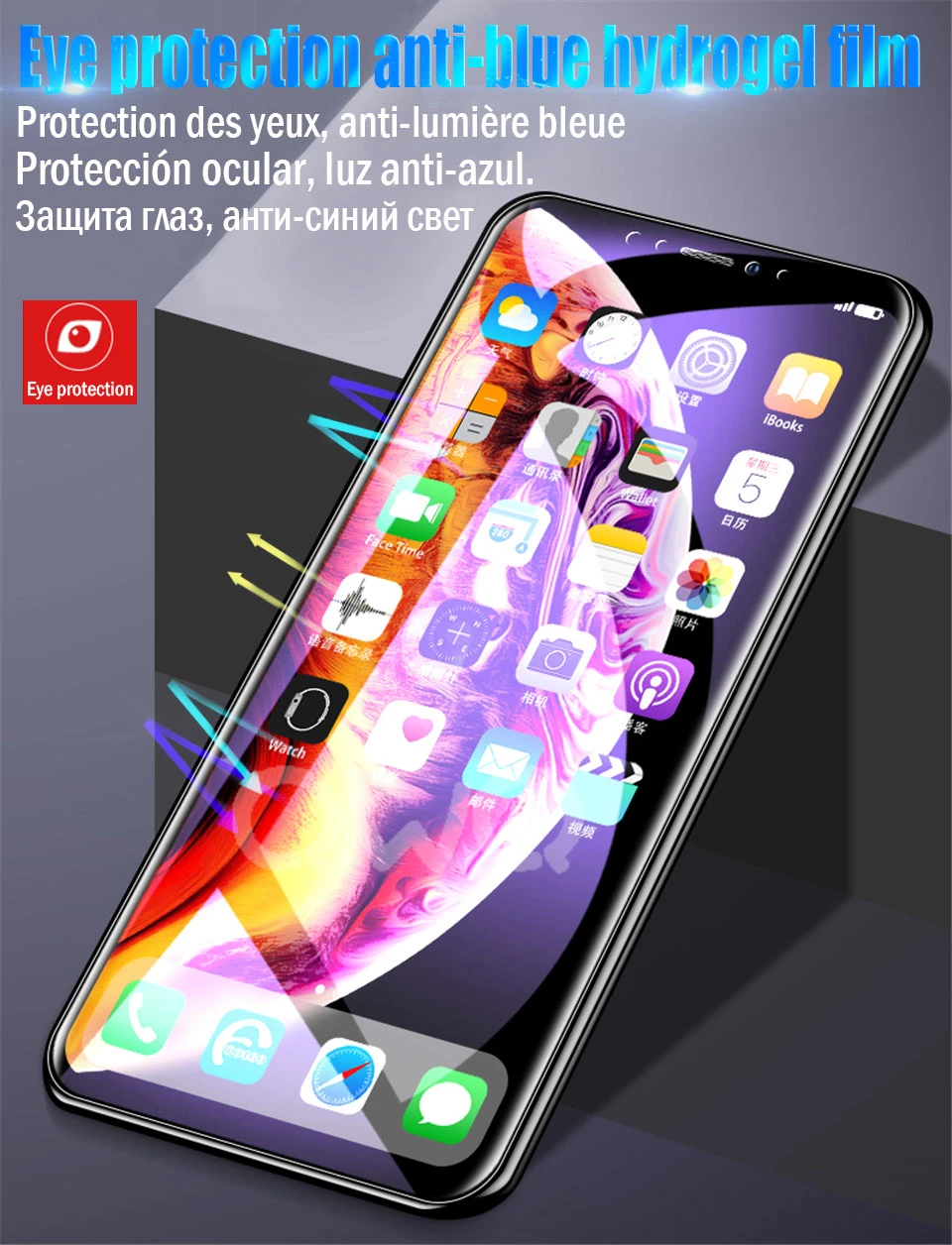 20D полное покрытие анти голубой свет гидрогель для iPhone 8 7 Plus X XS Max протектор экрана для iPhone XR 6 6 S 8 Plus анти-осенняя пленка
