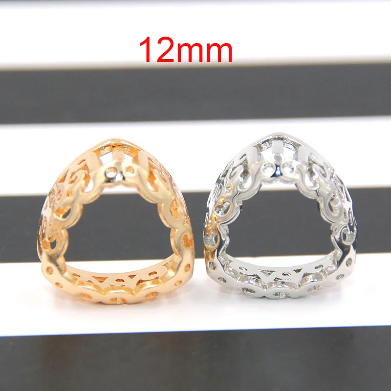 Fat tiangle 12mm Новые различные формы гнездо Стиль швейная установка пришить стразы с медной коготь DIY аксессуары для одежды - Цвет: Fat tiangle 12mm