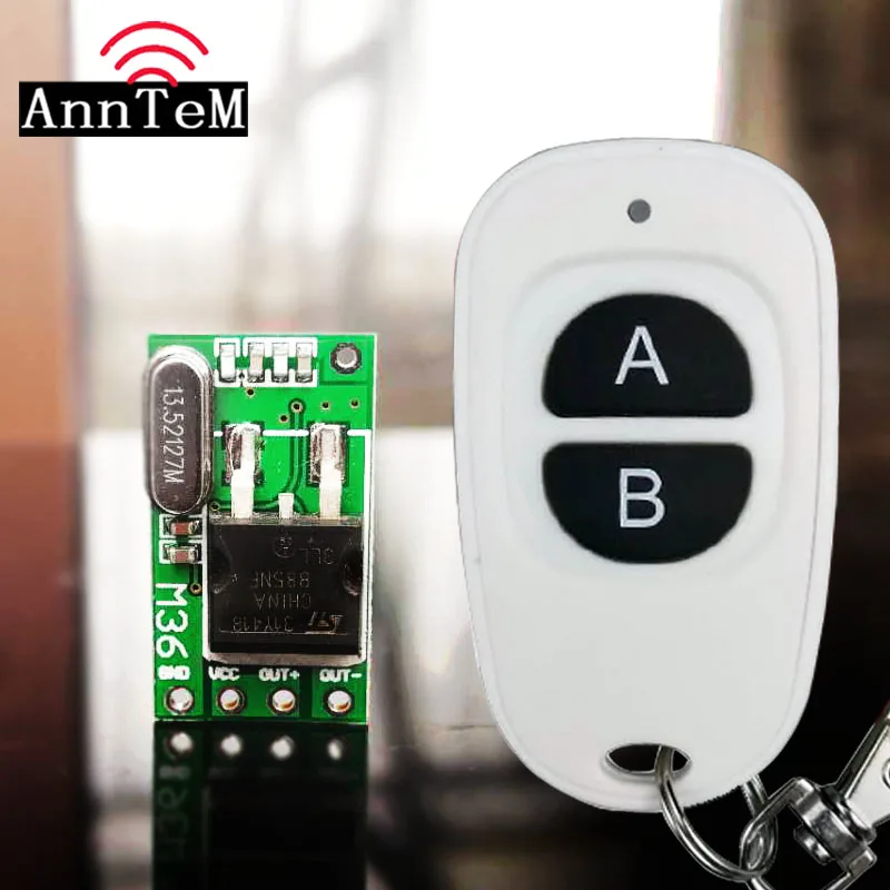 interlocking ANNTEM 12V9V24V36V 1CH RF беспроводной переключатель системы дистанционного управления приемник передатчик 2 кнопки 1 кнопки управления Лер 433,92 МГц - Цвет: interlocking