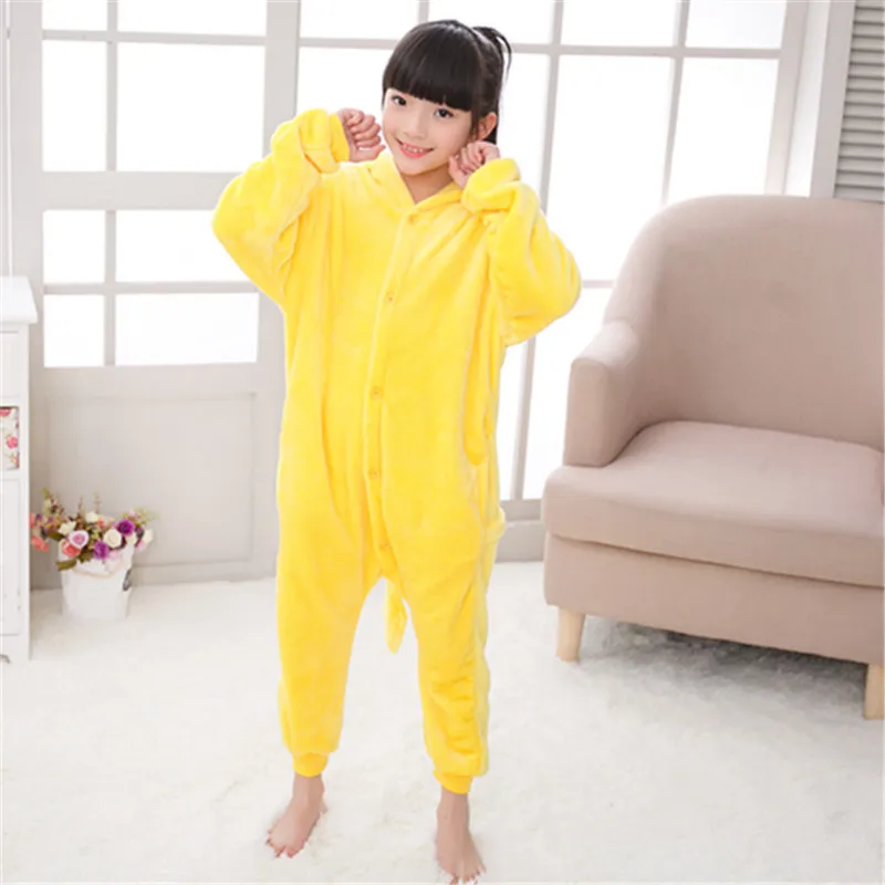Kigurumi onesies Пижама с покемонами для мальчиков и девочек ночное белье цельное