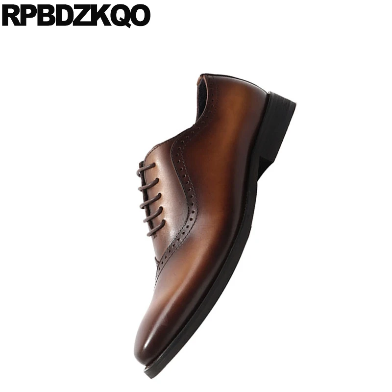 Итальянские мужские коричневые туфли из натуральной кожи с квадратным носком
